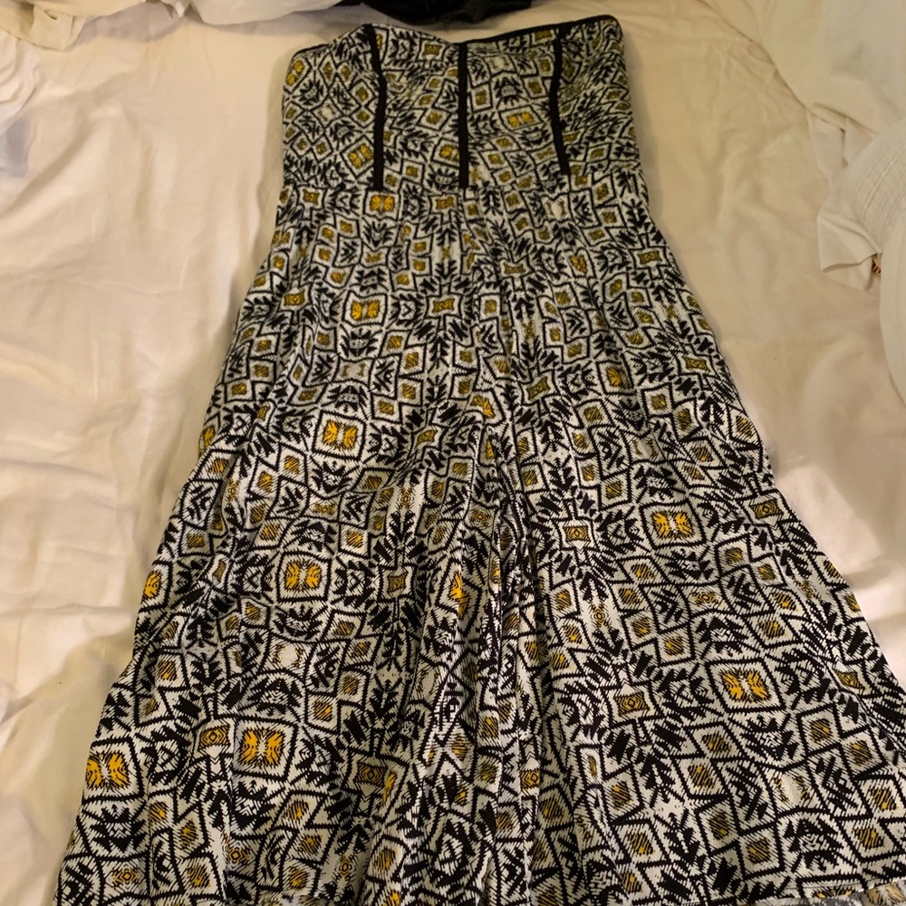 Strapless culottes jumpsuit